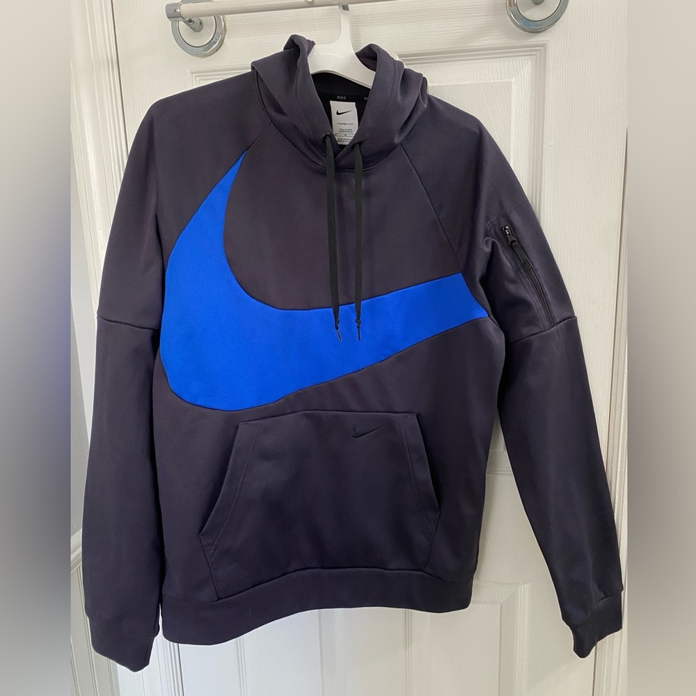 Nike Therma-fit Navy Hoodie with big swoosh